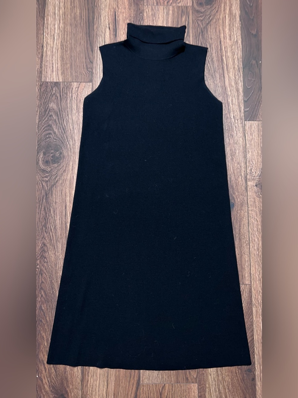 Eileen Fisher Black Sleeveless Turtleneck sweater Maxi Dress